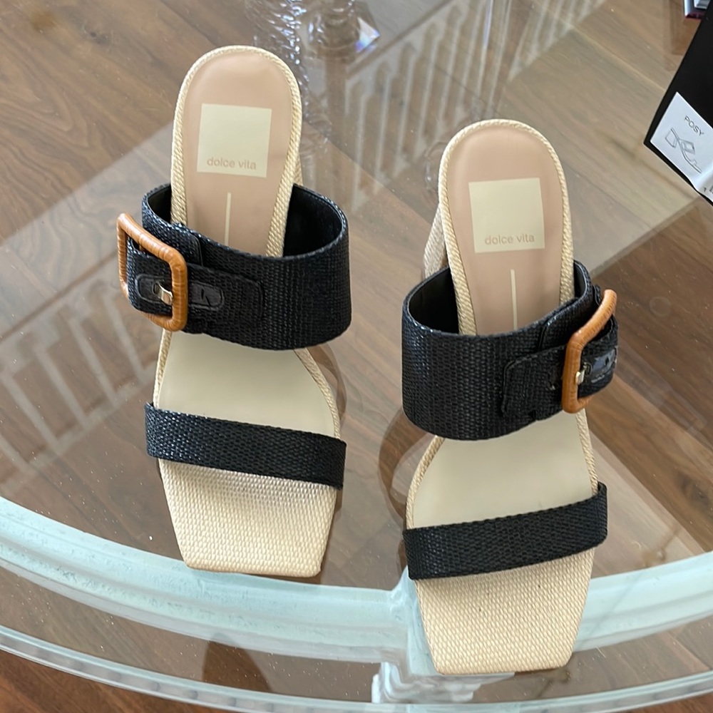 Dolce Vita post sandal slide block heel nib 6